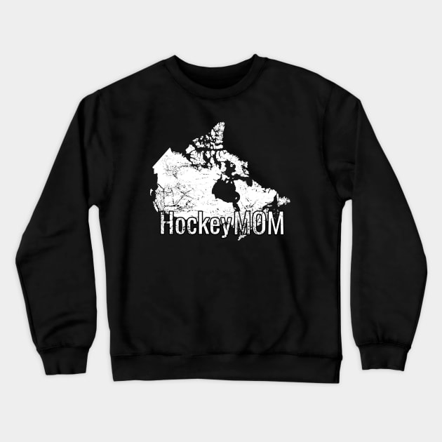 Hockey Mom in Wintery White Canada Crewneck Sweatshirt by M Dee Signs